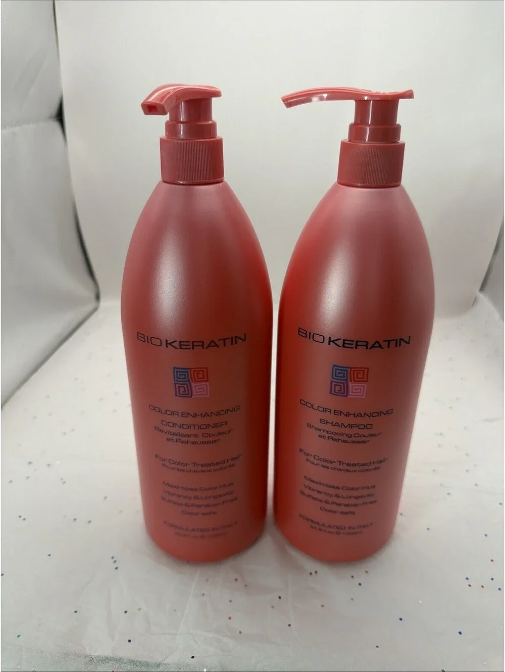 Bio Keratin Color Enhancing DUO Shampoo & Conditioner 33.8 fl oz Italy New